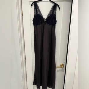 Free people, maxi dress, chocolate, brown and black lace